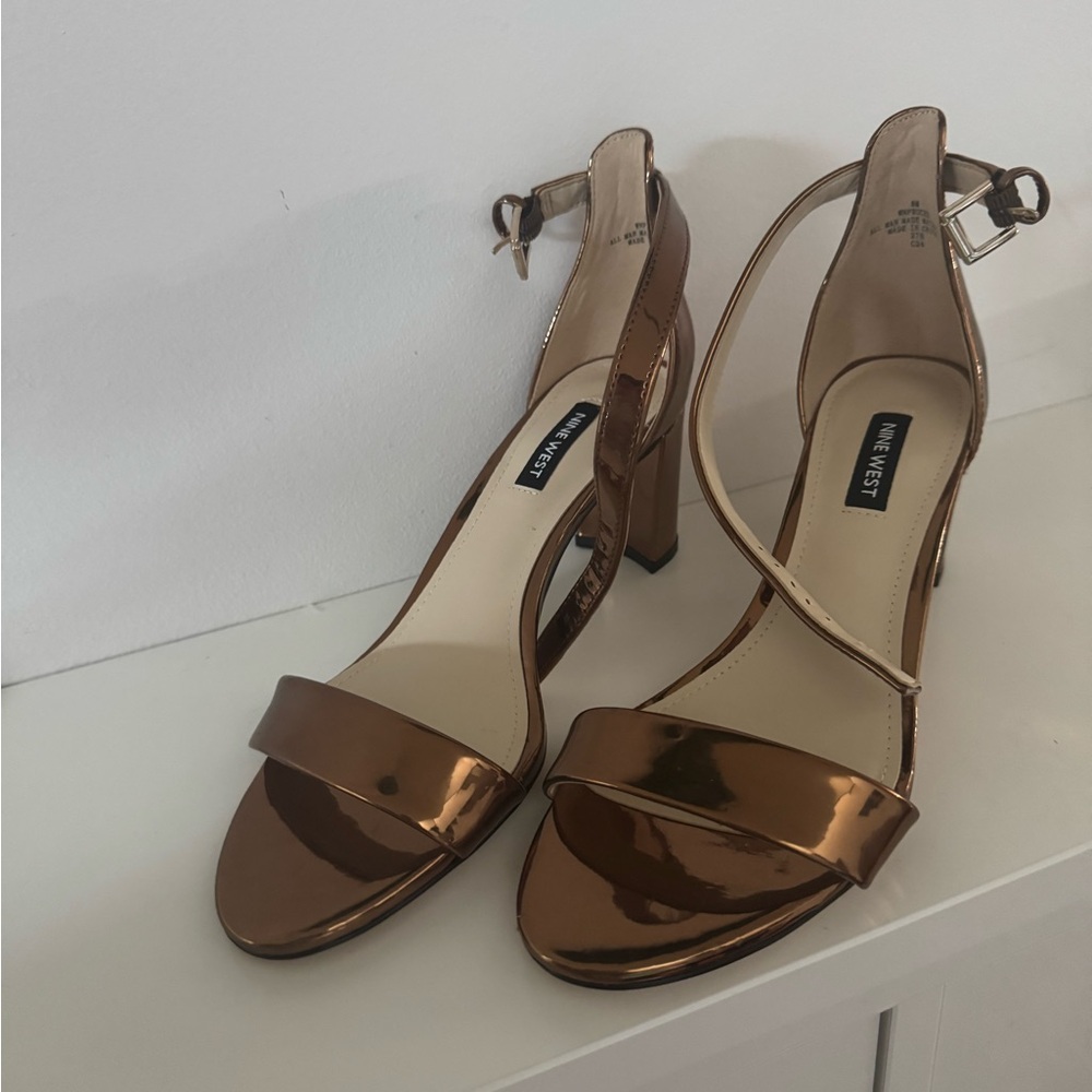 Nine West Shiny Copper Heels